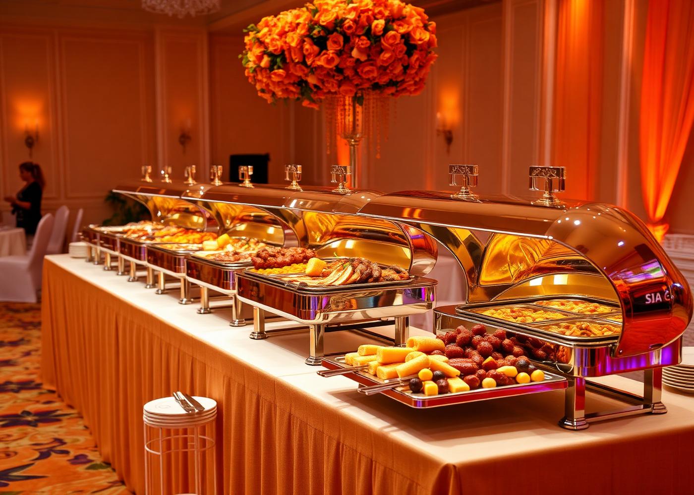Catering buffet setup